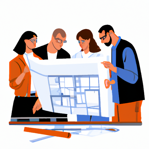 1. תמונה המתארת צוות אדריכלים שדנים על תוכנית, המסמלת את המאמץ המשותף במשרד אדריכלים.